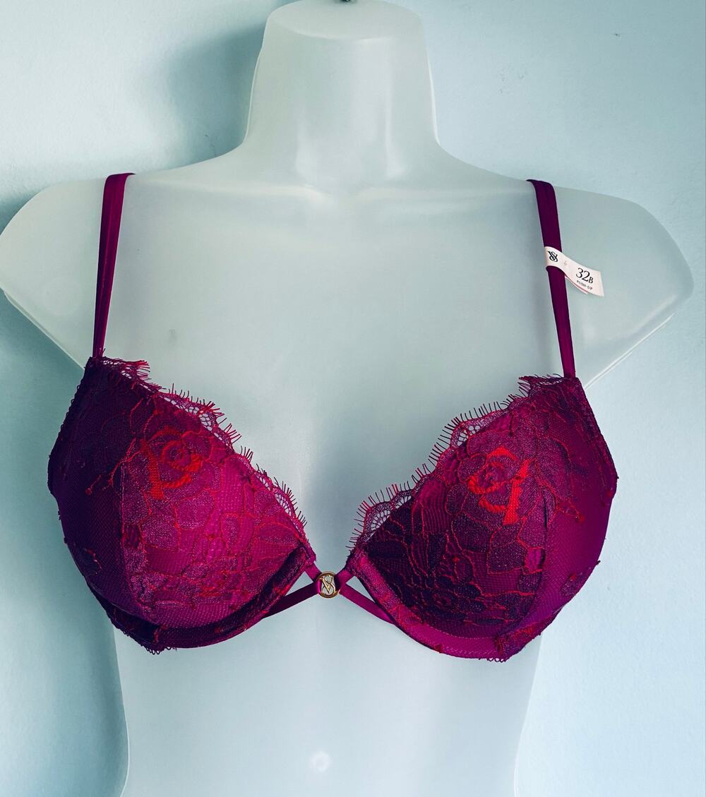 Victoria's Secret Bombshell Bra Rose Lace Berrylicious 32B NWT Fairy
